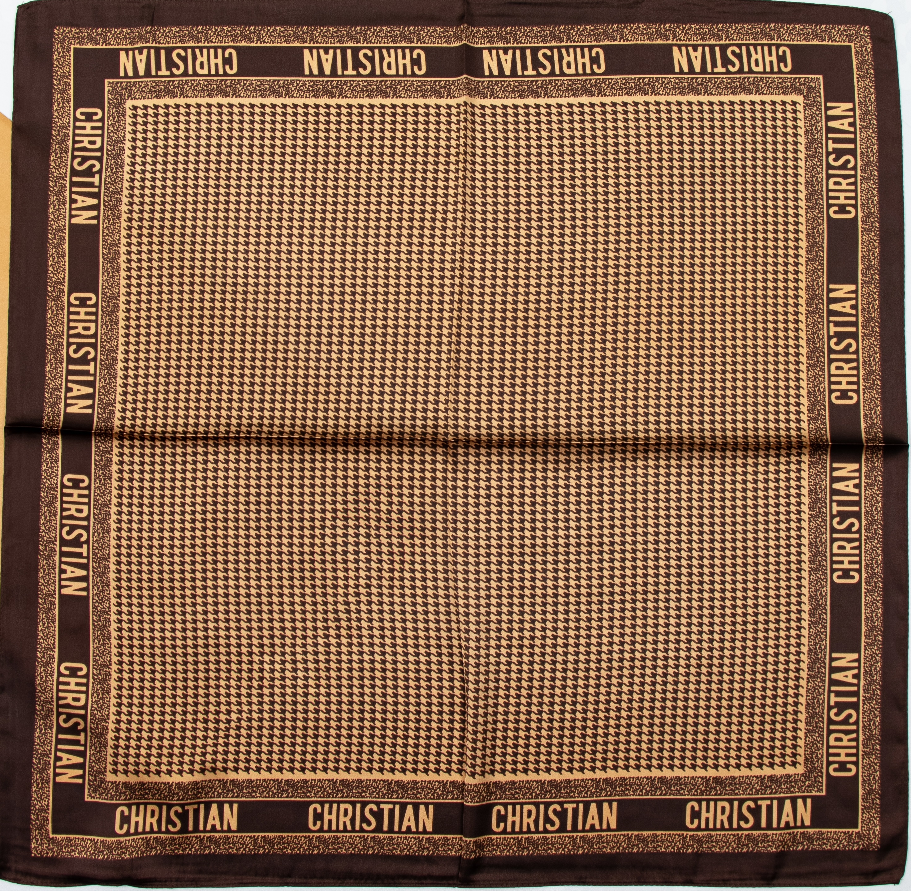 مینی اسکارف ابریشم سیلک زنانه پیچازی قهوه ای