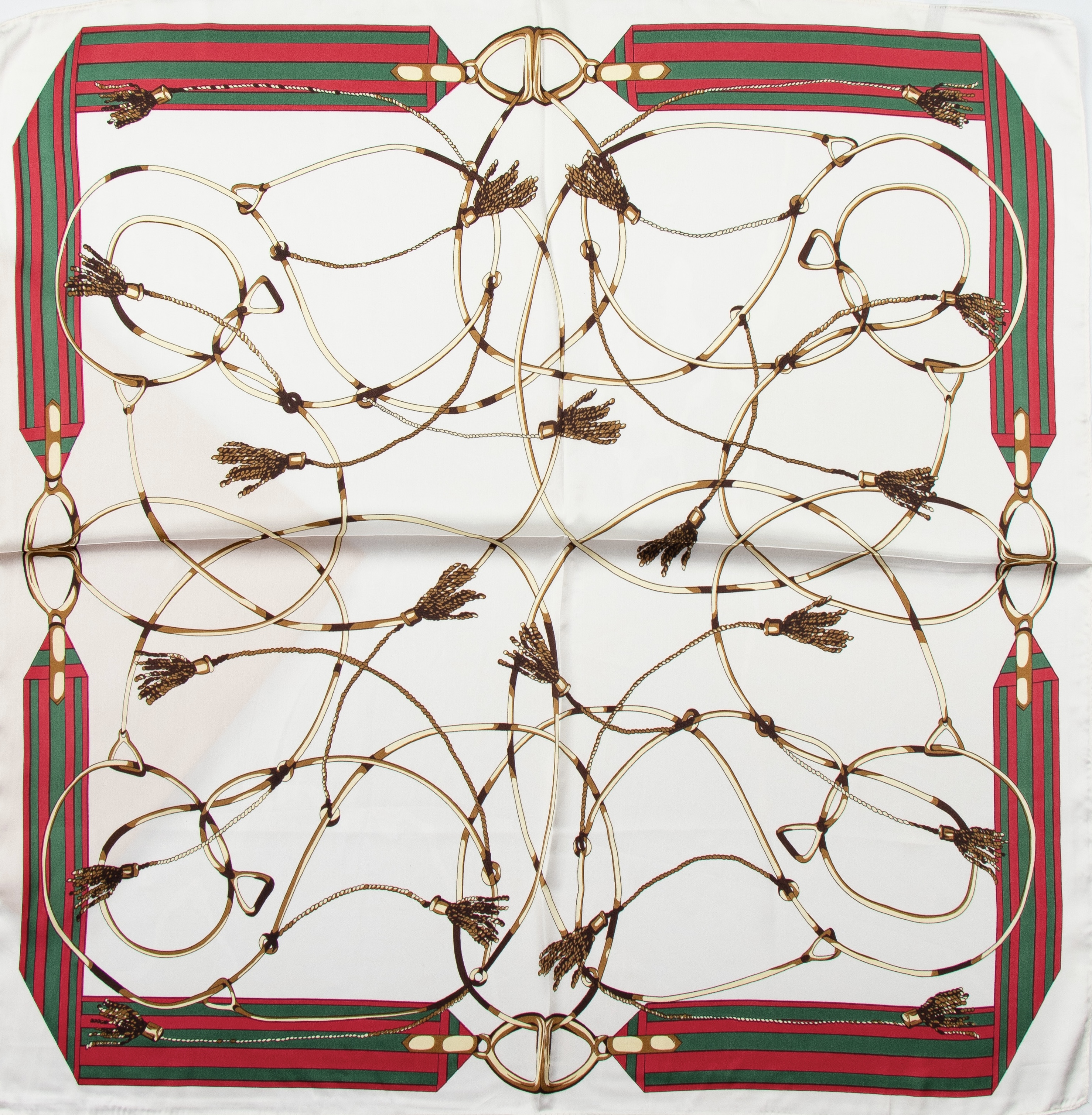 ‌مینی اسکارف ابریشم سیلک زنانه زنجیری سفید