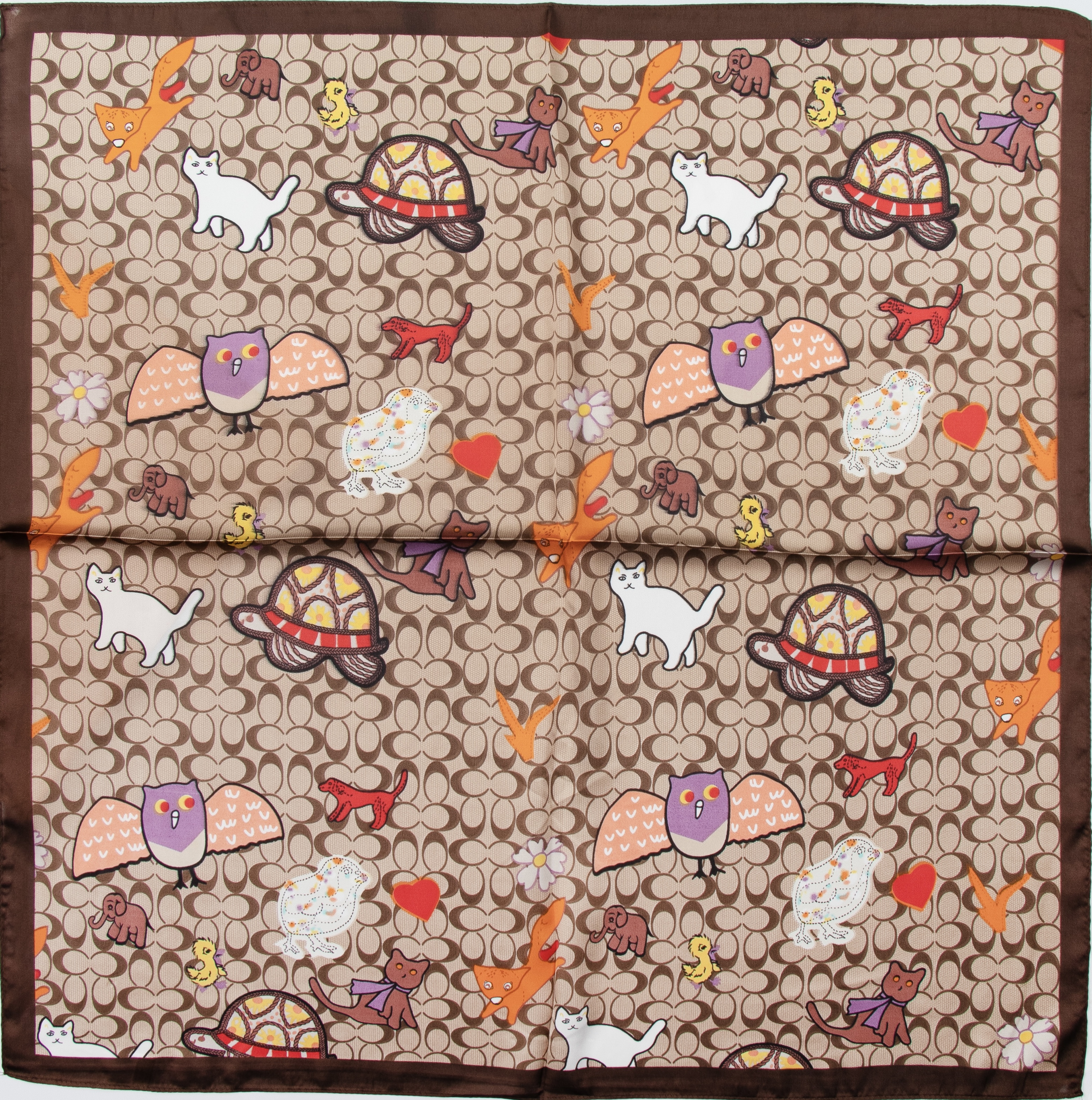 مینی اسکارف ابریشم سیلک زنانه مدل کُچ کارتونی