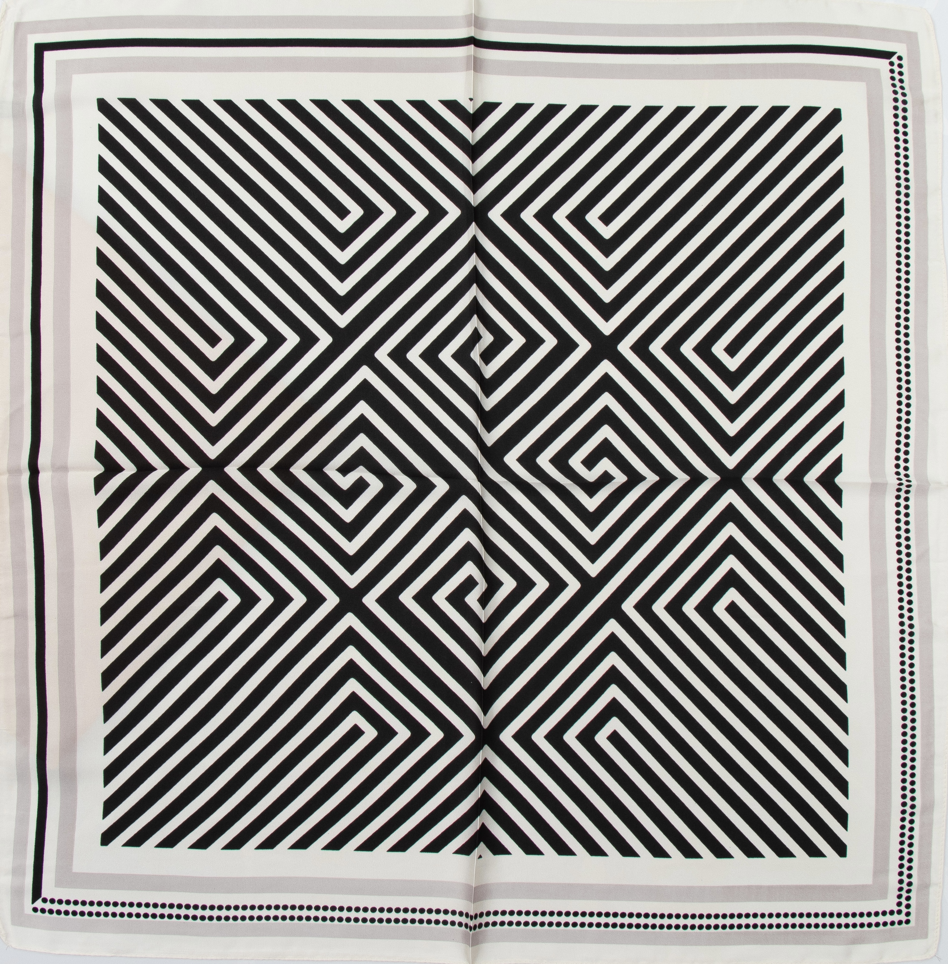 مینی اسکارف ابریشم سیلک زنانه مدل مینیمال مشکی شیری