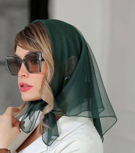 مینی اسکارف تور زنانه ساده سبز تیره