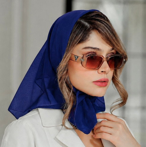 مینی اسکارف تور زنانه ساده سورمه ای کاربنی