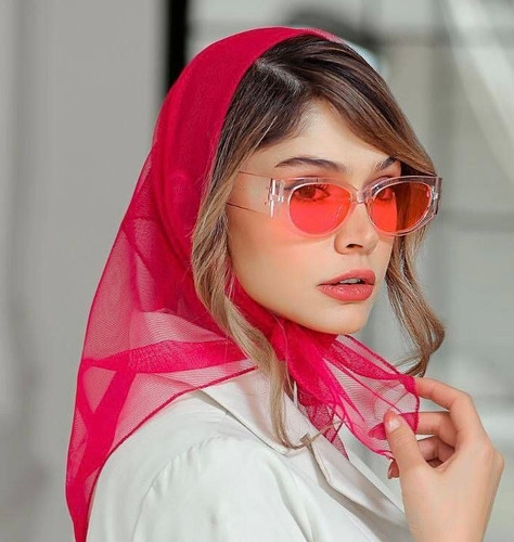 مینی اسکارف تور زنانه ساده سرخابی