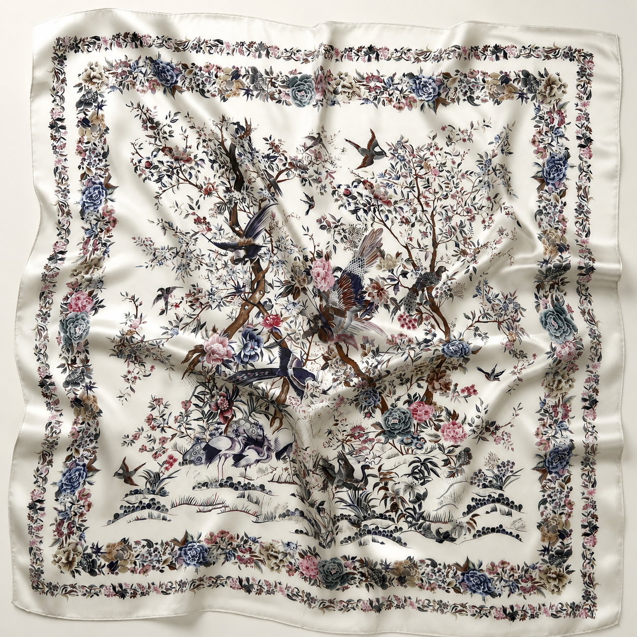 مینی اسکارف ابریشم سیلک زنانه مدل دیور پرنده